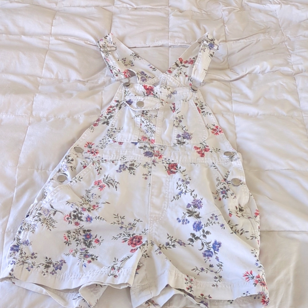Floral Short Overalls
